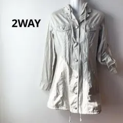 2way レディース フード付き ライトコート 白 M 薄手 長袖 春 秋