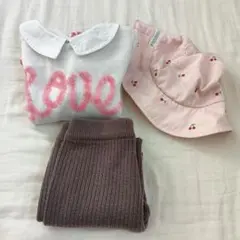 キッズ服セット（スウェットトップス・Petit Mainニットパンツ・帽子）