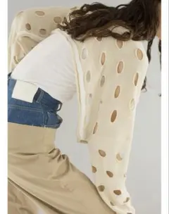 leinwände / Perforated Crop Top / Ivory