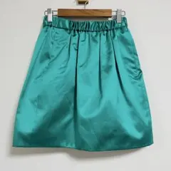 drawer シルク スカート グリーン 緑 ドゥロワー ギャザースカート ツヤのサムネイル
