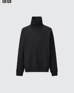 ユニクロU スウェットタートルネックシャツ ブラック 黒 XL