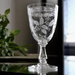オールドバカラ 植物紋様 グラヴュール4360 希少BACCARATワイングラス