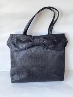 ブラックフォーマルバッグ レースリボン付き【新品未使用】