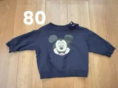 【ベビー】ミッキーマウス プリント トレーナー ネイビー