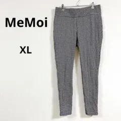 即購入OK✨MeMoi 【L/XL】白黒の千鳥格子柄パンツ
