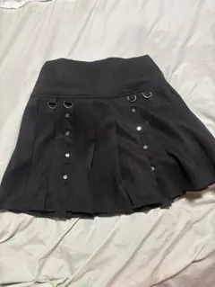 ブラック ミニスカート プリーツ Dカン付き Mサイズのサムネイル