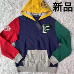 ✨新品✨ポロラルフローレン カラーブロックパーカー ワッペン 男女兼用 160