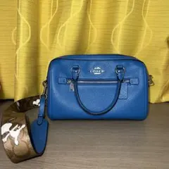 COACH×PEANUTS ローアンサッチェルショルダーバッグ 水色