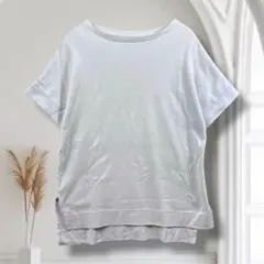 無印良品 ボートネックTシャツ 白 XS-S 綿100 ゆったり体型カバー