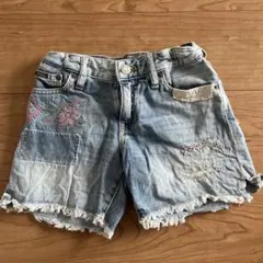 Polo RALPH LAUREN フラワー刺繍 デニムショートパンツ　7T