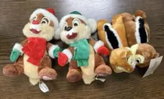 チップとデール　ぬいぐるみ　クリスマス　海外ディズニー　ディズニーストア　ランド