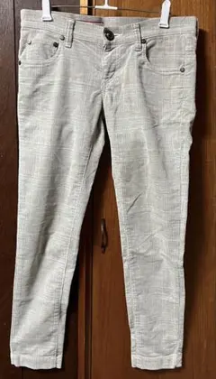 【美品】DOUBLE STANDARD CLOTHINGグレーチェック柄パンツ