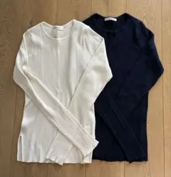 BEAUTY&YOUTH リブニット長袖2色セット
