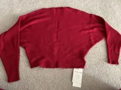 【新品 未使用⠀】赤い長袖ニット Mサイズ