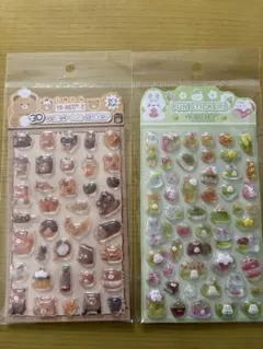 シールセット 2セット　ぷくぷくシール 3D立体　うるちゅるシール