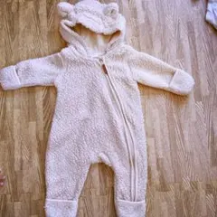 H&M クマ耳　カバーオール ロンパース アウター　60