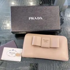 PRADA プラダ サフィアーノ 長財布 ゴールド金具 リボン 0505-①