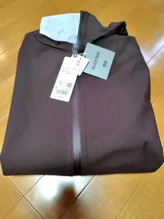 ユニクロ ブロックパーカー 3Dカット パーカー L ダークブラウン