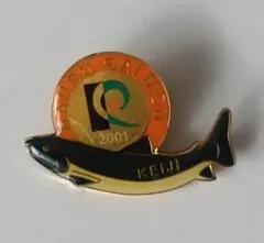 希少　鮭児　ケイジ　幻の魚　ピンバッジ　3個セット 幻の鮭 鮭児 2.7kg前後 姿 北海道 知床ウトロ産 けいじ ケイジ