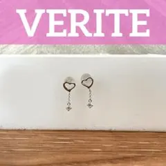 VERIFTEベリテ　ハート型フープピアス ストーン付き