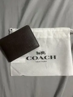 COACH 二つ折り カードケース 財布ダークブラウンのサムネイル