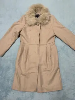 【未使用】MISCH MASCH ベージュファー襟ロングコート