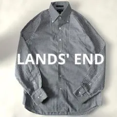 ✨美品 ランズエンド ノーアイロン ボタンダウンシャツ ギンガムチェック 長袖のサムネイル