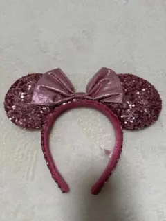 ディズニー カチューシャ ミニー スパンコール ピンク