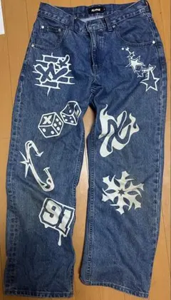 XLARGE Graffiti Denim Pants Light Indigo