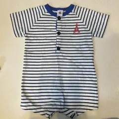 プチバトー　ストライプ柄ロンパース 12m/74cm