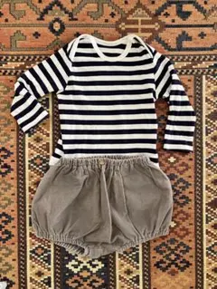 テータテート かぼちゃパンツ＆無印良品長袖ロンパース２点セットズボン 70〜80