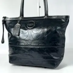 COACH コーチ F15142 パテント シグネチャー トートバッグ エナメル