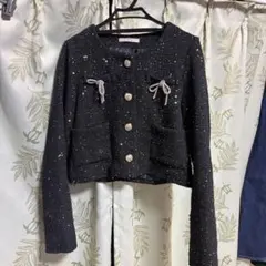 【即購入OK】ems excite エムズエキサイト ツイードジャケット リボン