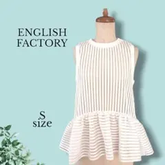 ENGLISH FACTORY ノースリーブ チュニック タンクトップ フリル