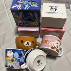 リラックマ・スティッチ・ドラえもん マグカップ4個セット　お買い得
