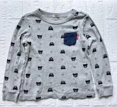 DOUBLE.B ミキハウス 長袖Tシャツ くま柄 グレー系 サイズ110