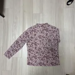 (33)ピンク 花柄 フリース トップス