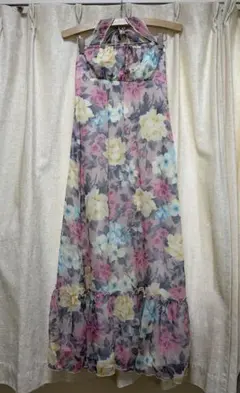 CECIL McBEE セシルマクビー 花柄 シフォンロングキャミワンピース