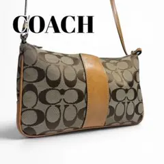 COACH コーチ シグネチャー ミニショルダーバッグ ポシェット キャンバス