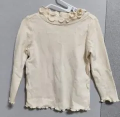 西松屋　首フリルトップス　長袖カットソー　Tシャツ　90