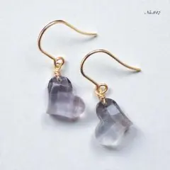 じばにゃん様専用　No.847【再販2】✨天然石✨フローライトの一粒ピアス