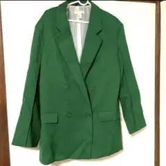 【H&M】緑色 ダブルブレスト テーラードジャケット　グリーン　ジャケット