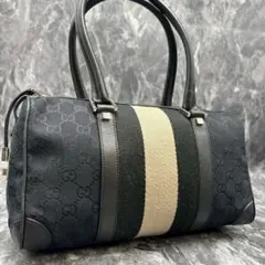 ✨美品✨GUCCI GG シェリーライン ハンドバッグ ミニボストン ブラック