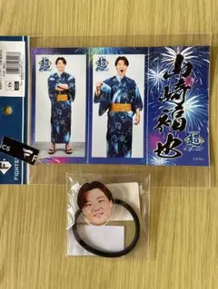 ファイターズ　山﨑福也選手　夏祭りフォトとヘアゴムセット
