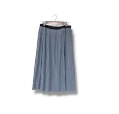 ユニクロ　プリーツスカート　グレー　Lサイズ　ウエストゴム　無地　綺麗め　上品