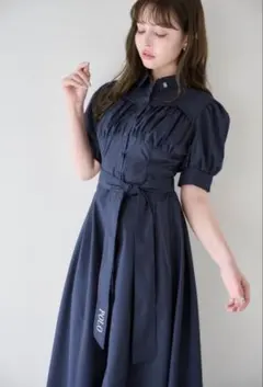dazzlin POLO BCSコラボ コルセットスウィッチングシャツワンピース