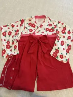 花柄袴ロンパース80cm 女の子