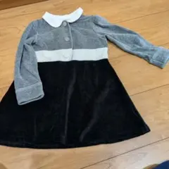 七分袖 ワンピース グレー・黒・白