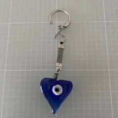 ナザールボンジュウ キーホルダー ハート ガラス 魔除け