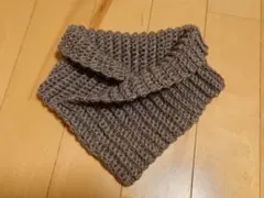 ハンドメイド スヌード ネックウォーマー マフラー【カカオ色】